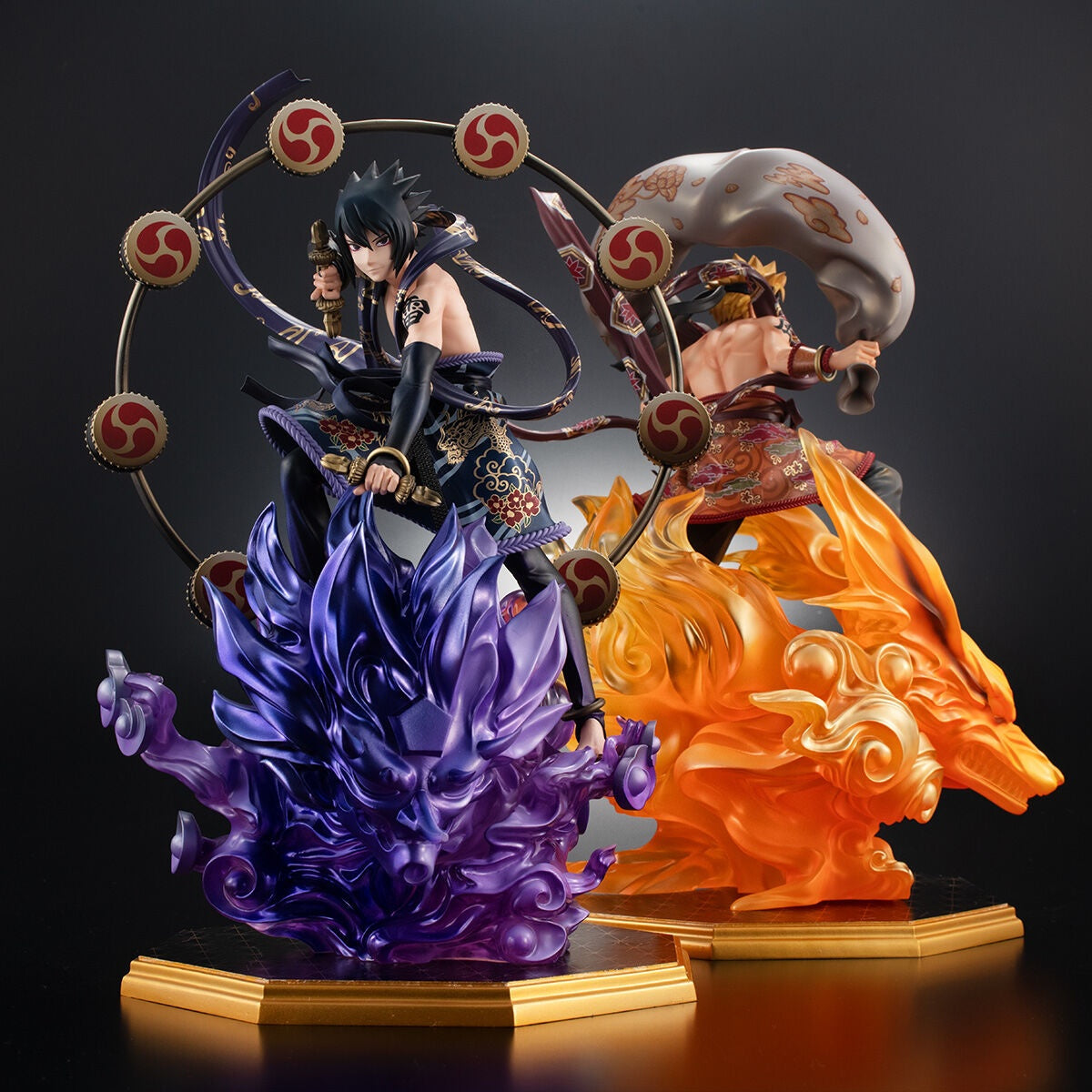 Naruto Uzumaki Fujin & Sasuke Uchiha Raijin Set Naruto Shippuden Precious G.E.M.