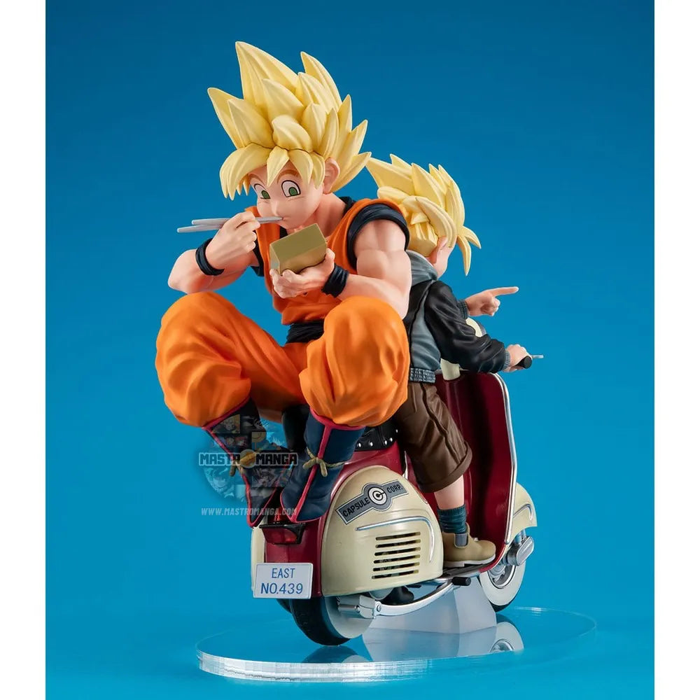 Son Goku SS & Son Gohan SS & Motorbike Diorama Dragonball Z 05 Desktop Real McCoy