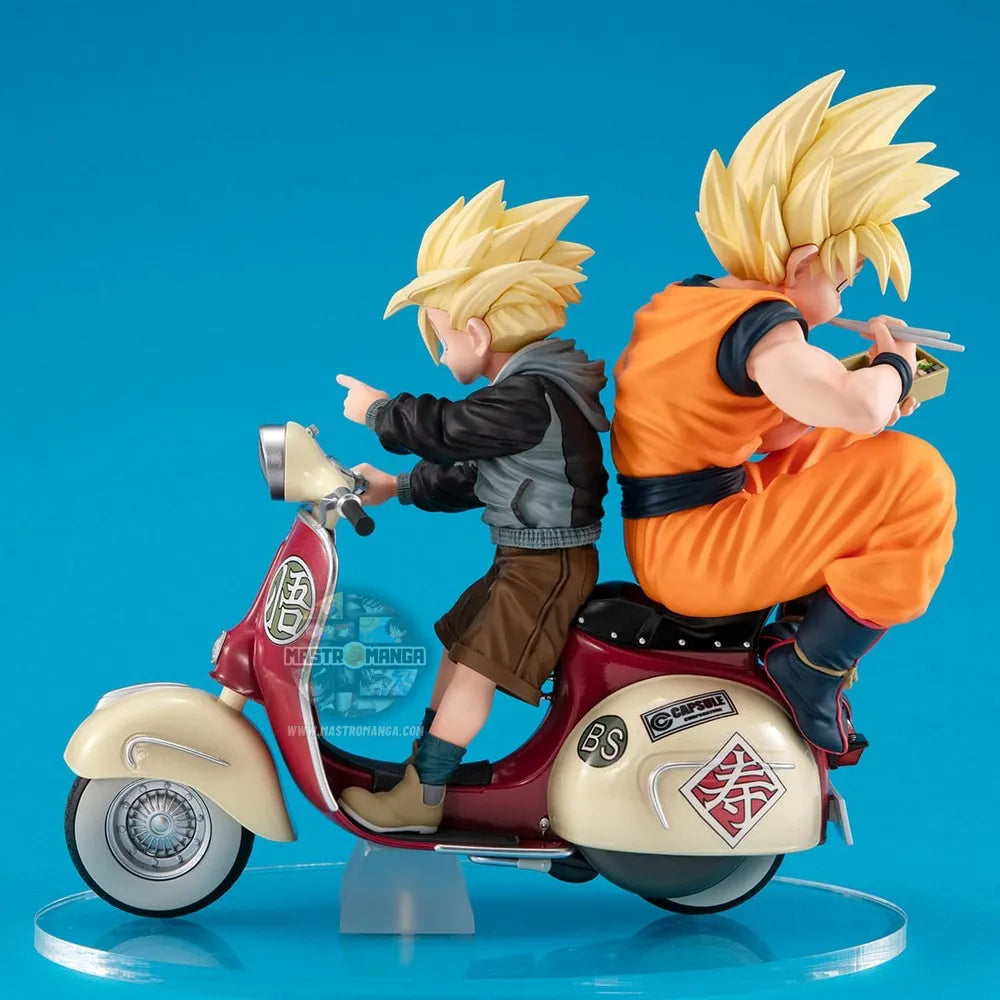 Son Goku SS & Son Gohan SS & Motorbike Diorama Dragonball Z 05 Desktop Real McCoy