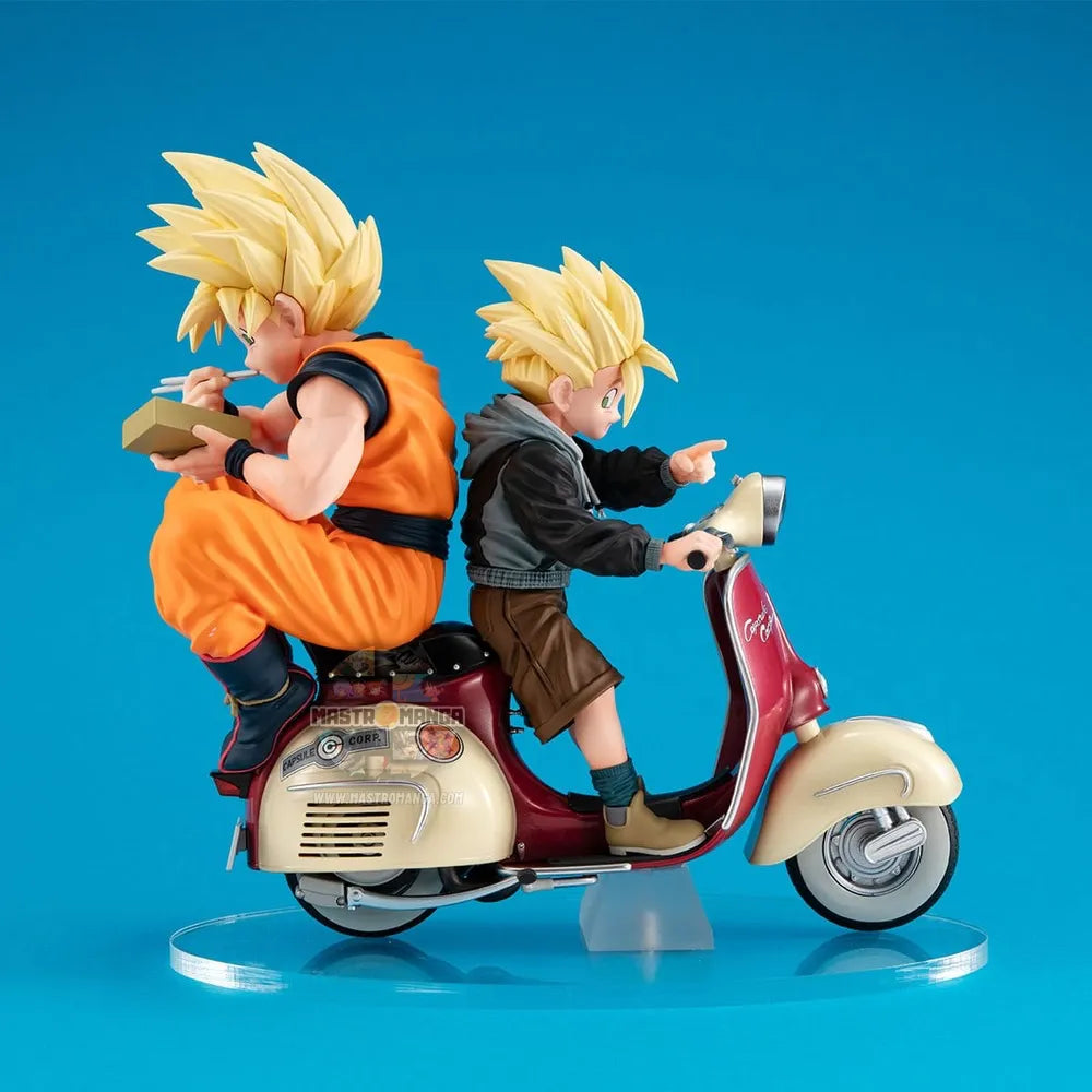 Son Goku SS & Son Gohan SS & Motorbike Diorama Dragonball Z 05 Desktop Real McCoy